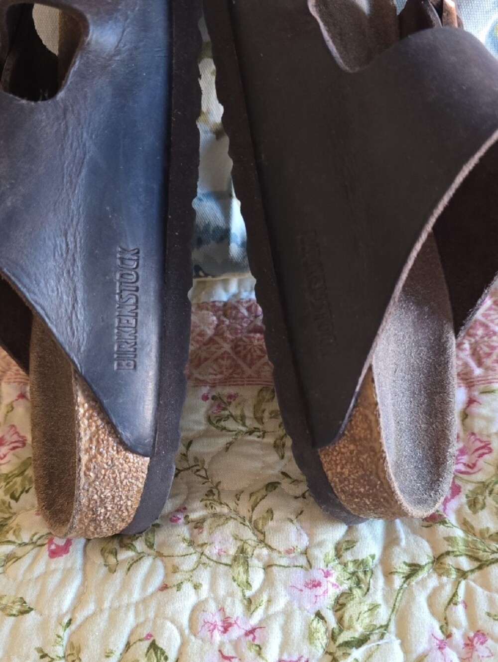 Classic Double-Strap Leather Slide Sandals in Dark Brown Sz 39 - Picture 5 of 7